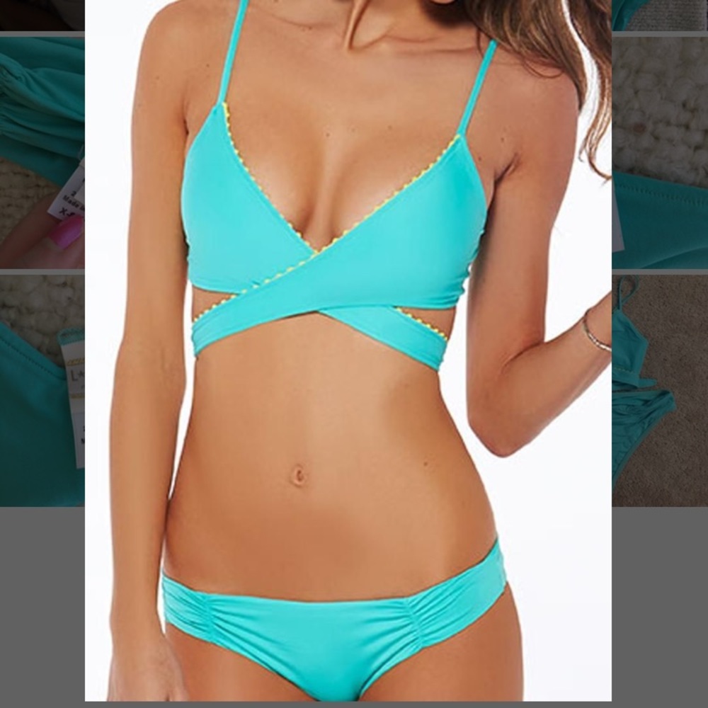 L*Space Turquoise Chloe Wrap Bikini